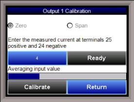 Calibration Screen - Zero Output